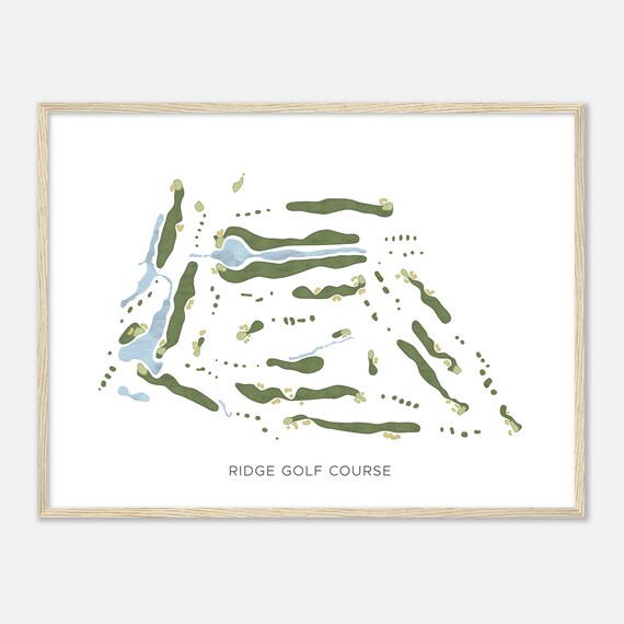 Ridge Golf Course California Modern Watercolor Map Golfer Gift Golf Wall Art Golf Poster Print Course Layout