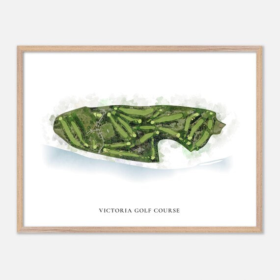 Victoria Golf Course Canada Classic Scenic Watercolor Map Poster