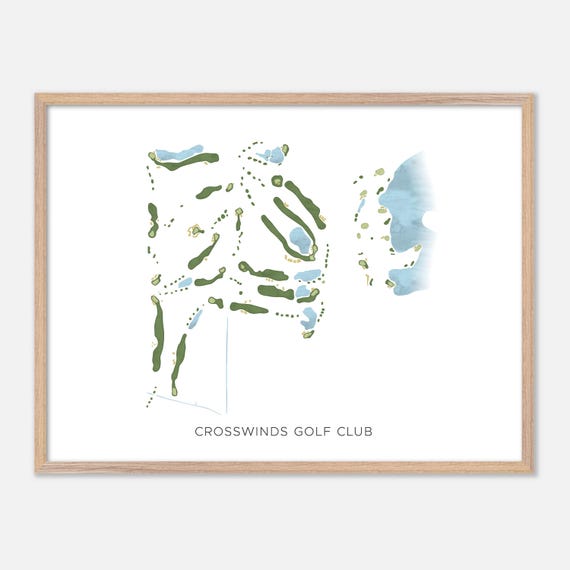 Crosswinds Golf Club In Savannah Georgia Modern Watercolor Map Golfer Gift Golf Wall Art Golf Poster Print Course Layout