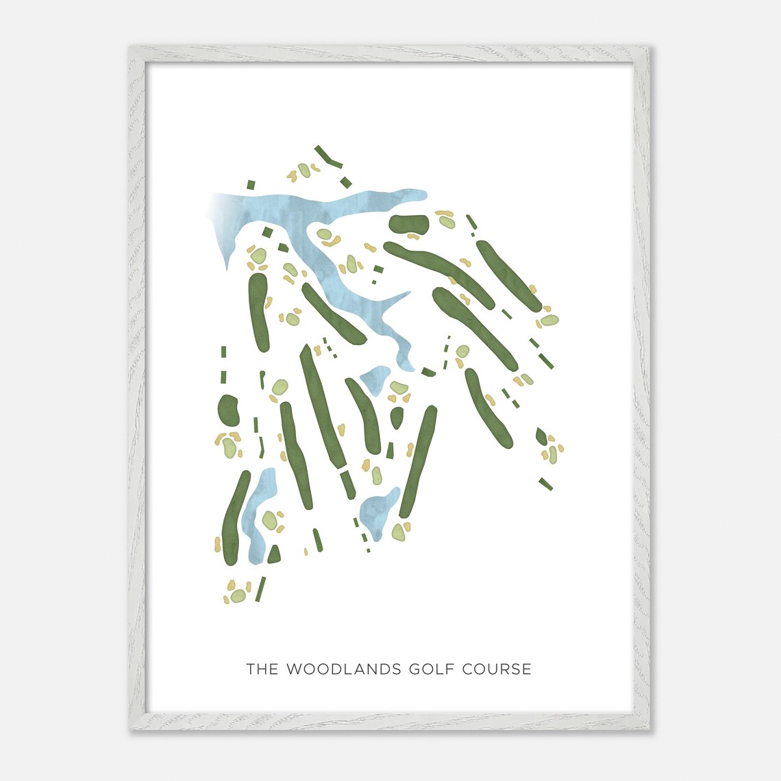 The Woodlands Golf Course Hampton Virginia Modern Watercolor Map Poster - Image 2