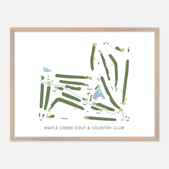 Maple Creek Golf Country Club In Indianapolis Indiana Modern Watercolor Map Golfer Gift Golf Wall Art Golf Poster Print