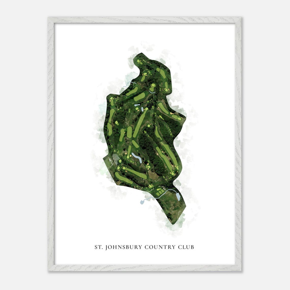 St Johnsbury Country Club Vermont Golf Course Watercolor Map Poster - Image 2