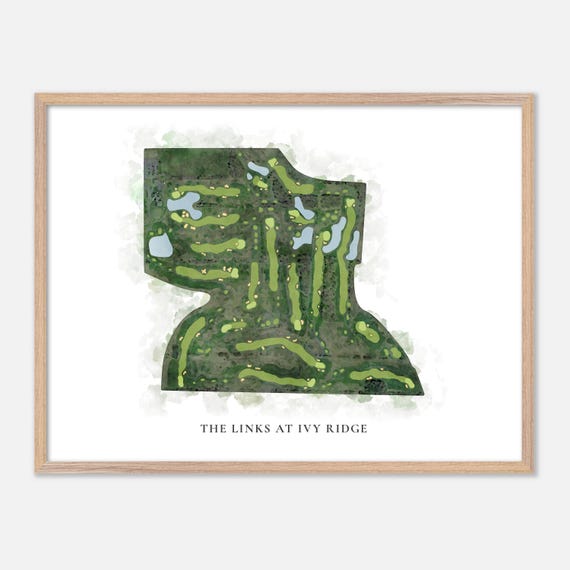 The Links At Ivy Ridge In Akron New York Classic Watercolor Map Golfer Gift Golf Wall Art Golf Poster Print Course Layout