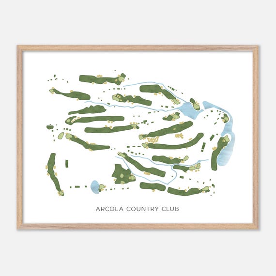 Arcola Country Club In Paramus New Jersey Modern Watercolor Map Golfer Gift Golf Wall Art Golf Poster Print Course Layout