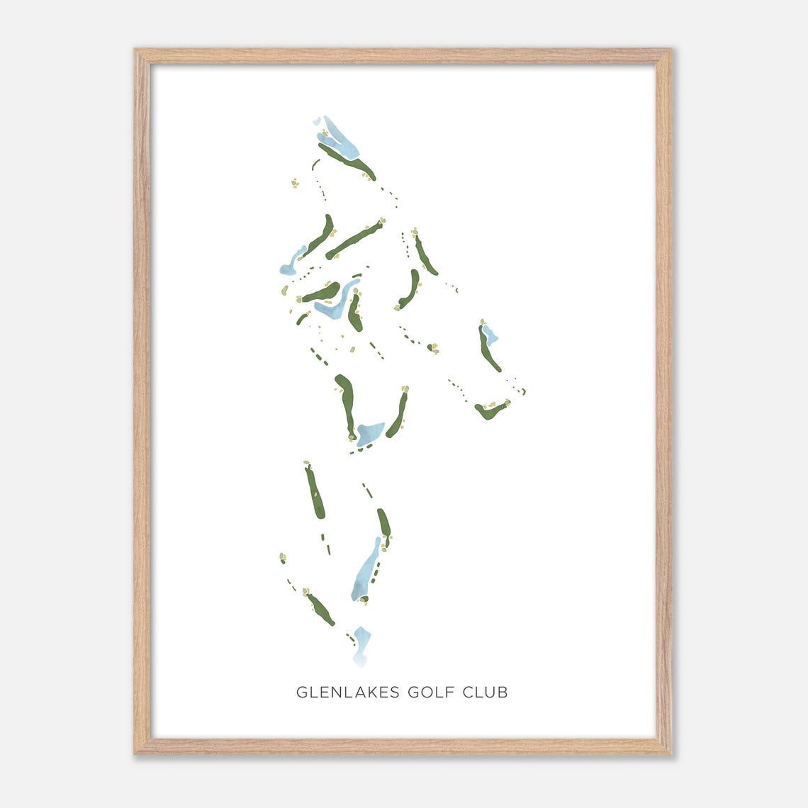 Glenlakes Golf Club Minimal Line Golf Course Map Golfer Gift Poster - Image 2
