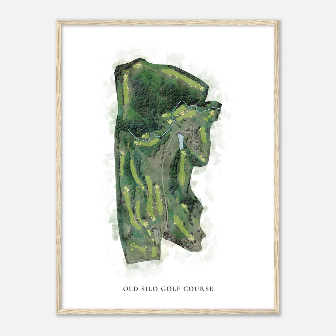 Old Silo Golf Course Kentucky Classic Watercolor Golf Map Poster
