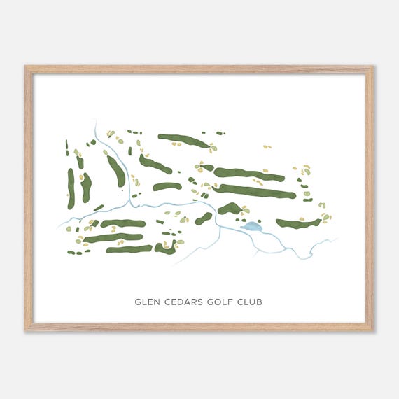 Glen Cedars Golf Club In Canada Modern Watercolor Map Golfer Gift Golf Wall Art Golf Poster Print Course Layout
