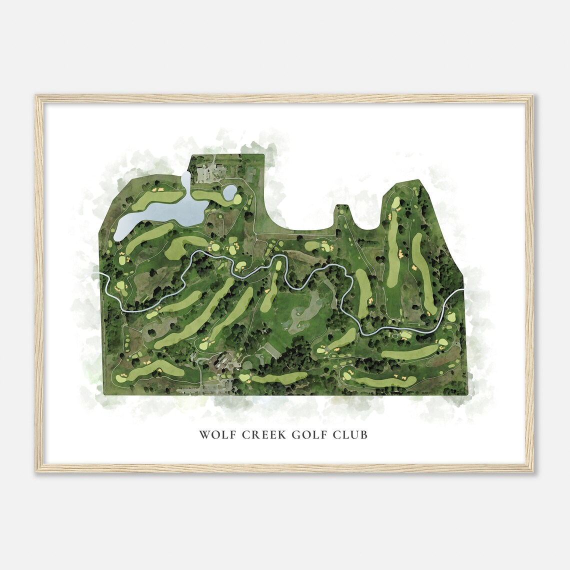 Wolf Creek Golf Club Kansas Classic Watercolor Map Golfer Gift Golf Wall Art Golf Poster Print Course Layout - Image 2