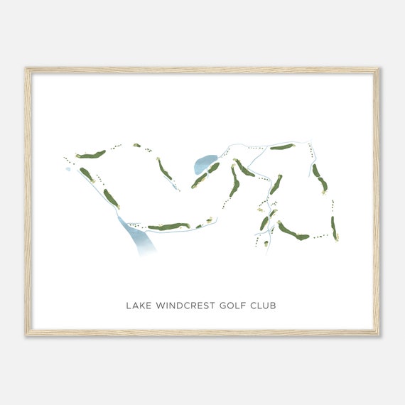 Lake Windcrest Golf Club Texas Modern Watercolor Map Golfer Gift Golf Wall Art Golf Poster Print Course Layout