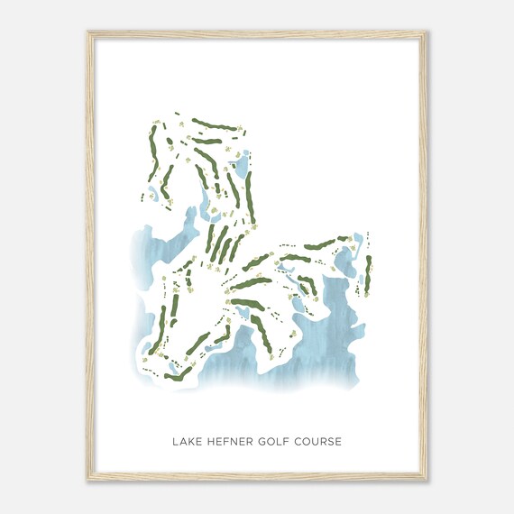 Lake Hefner Golf Course Oklahoma Modern Watercolor Map Golfer Gift Golf Wall Art Golf Poster Print Course Layout