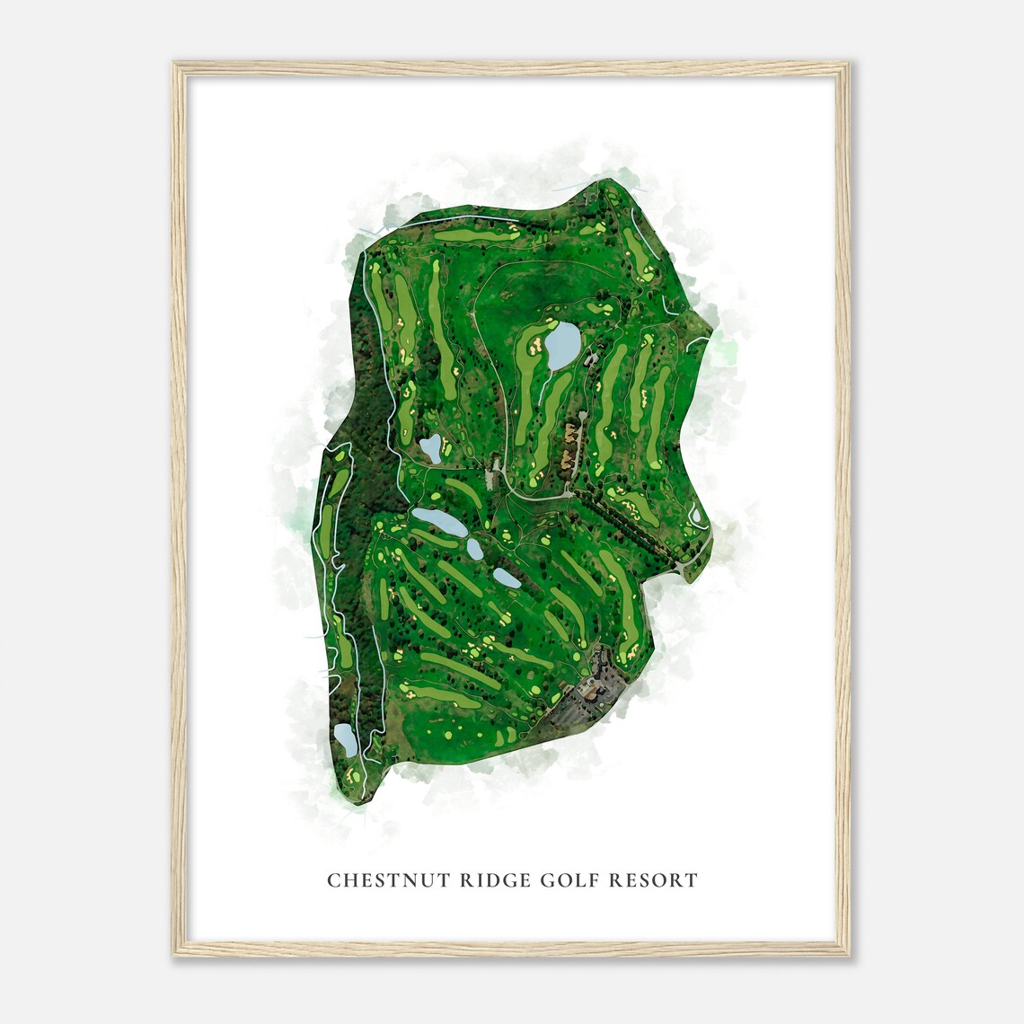 Chestnut Ridge Golf Resort Pennsylvania Classic Watercolor Map Golfer Gift Golf Wall Art Golf Poster Print Course Layout