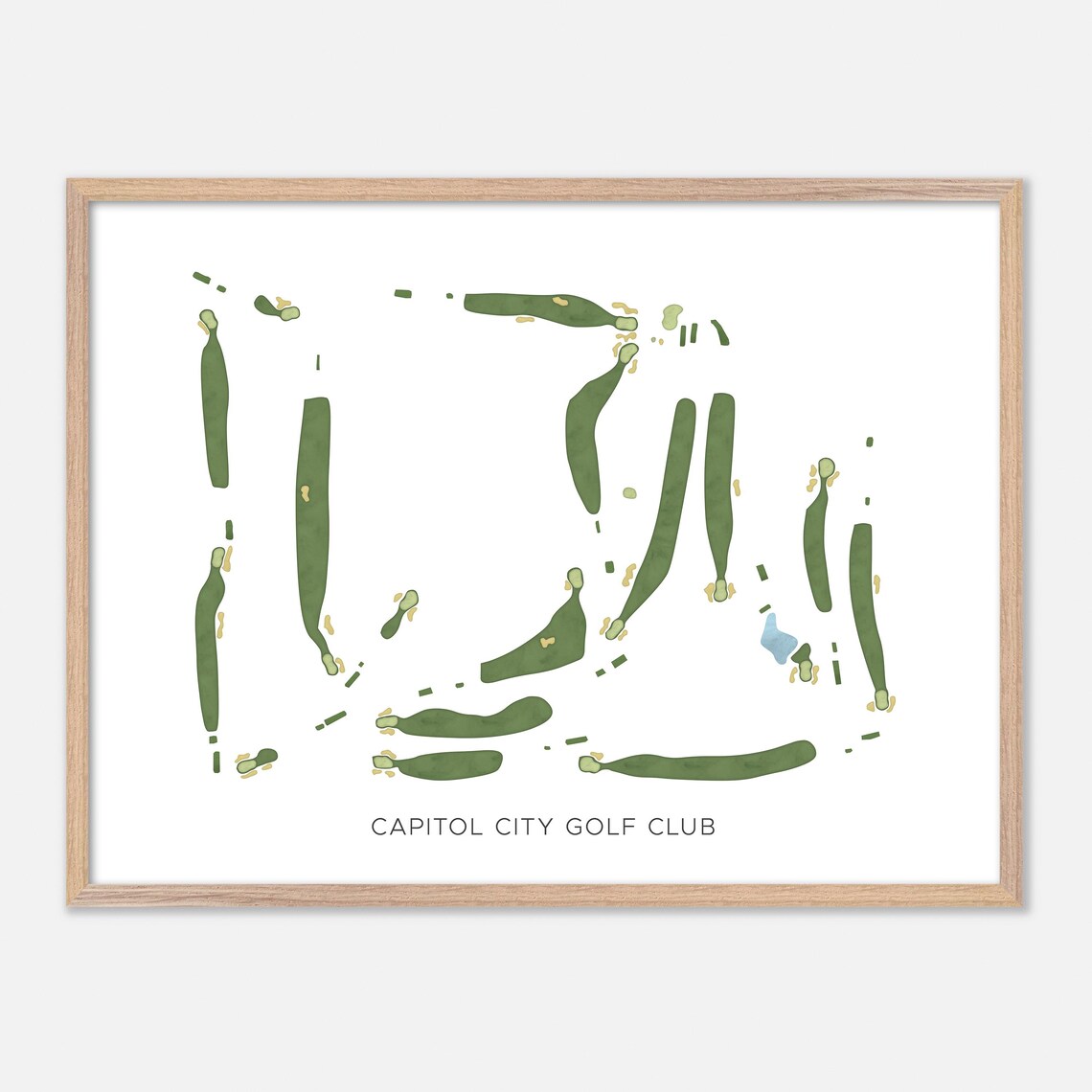 Capitol City Golf Club Minimalist Map Art Golfer Gift Poster