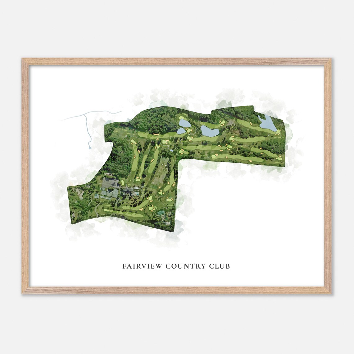 Fairview Country Club Connecticut Classic Watercolor Aerial Poster