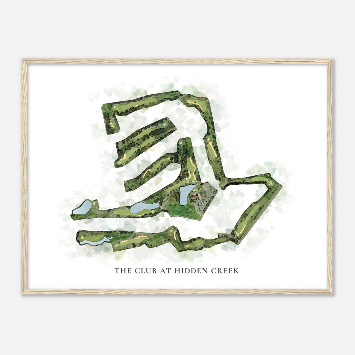 The Club at Hidden Creek Classic Watercolor Course Map Poster