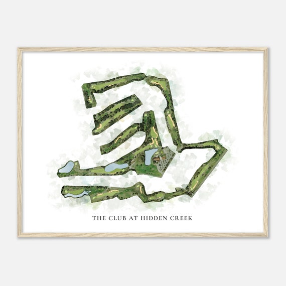 The Club At Hidden Creek Florida Classic Watercolor Map Golfer Gift Golf Wall Art Golf Poster Print Course Layout