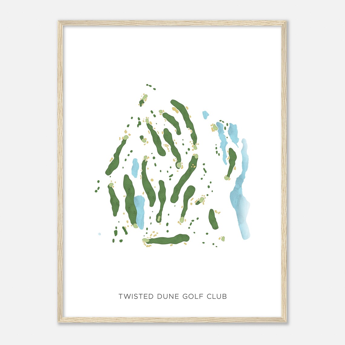 Twisted Dune Golf Club New Jersey Modern Watercolor Map Golfer Gift Golf Wall Art Golf Poster Print Course Layout - Image 2
