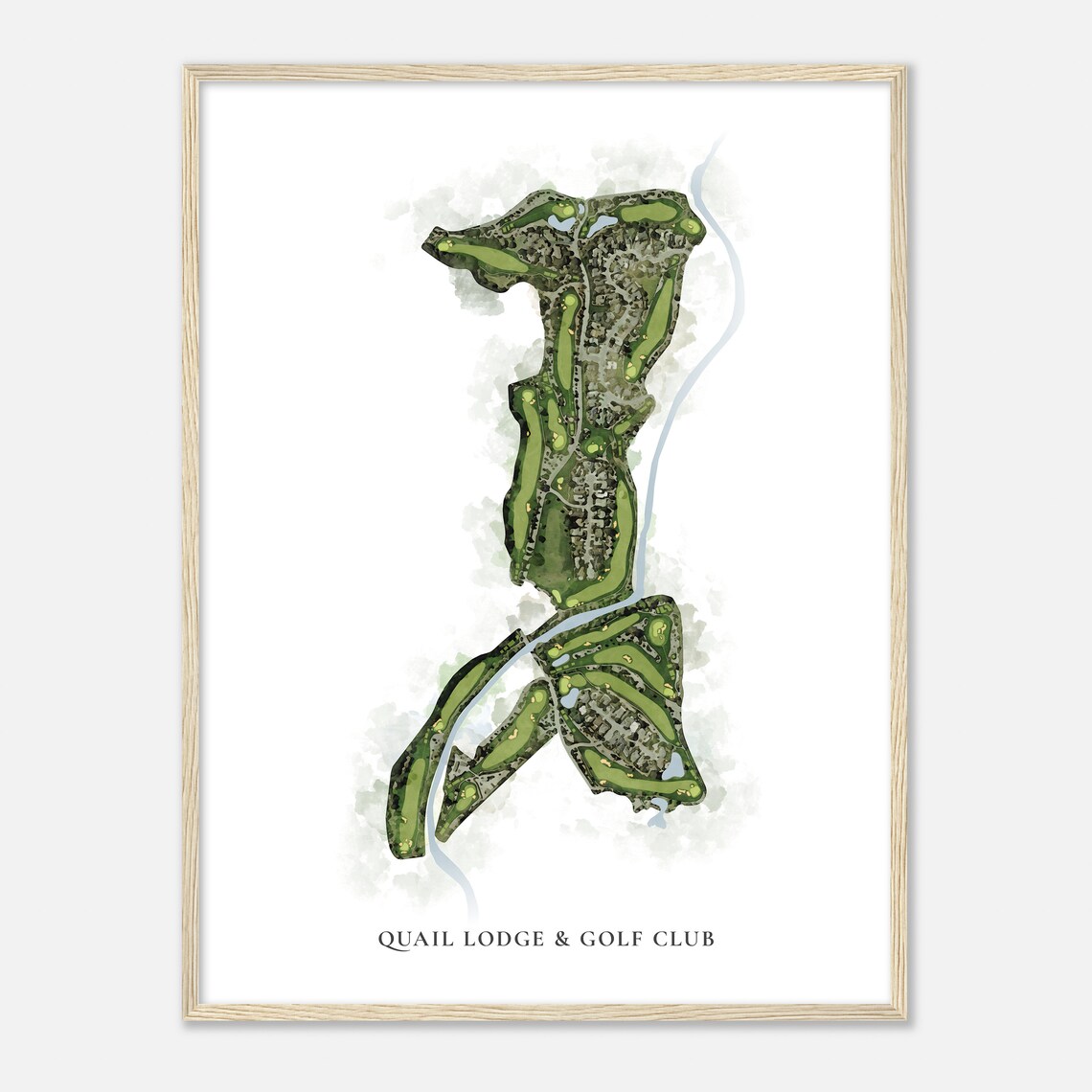 Quail Lodge And Golf Club Classic Watercolor Course Map Art Poster - Image 2