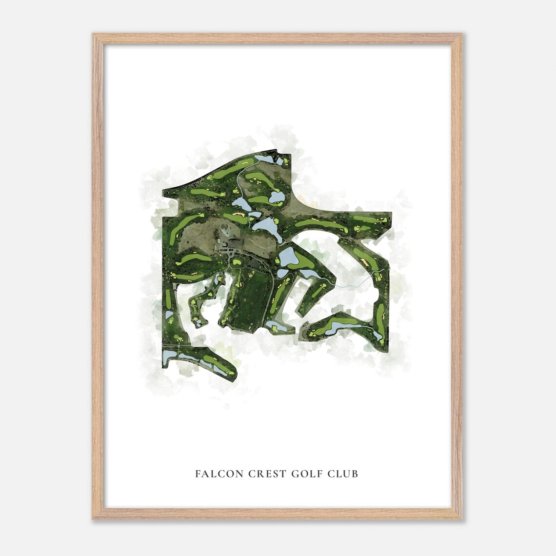 Falcon Crest Golf Club Classic Aerial Watercolor Map Art Poster - Image 2