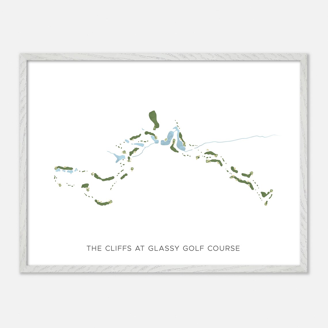 The Cliffs at Glassy Golf Course Modern Minimalist Golf Course Map Poster - Image 3