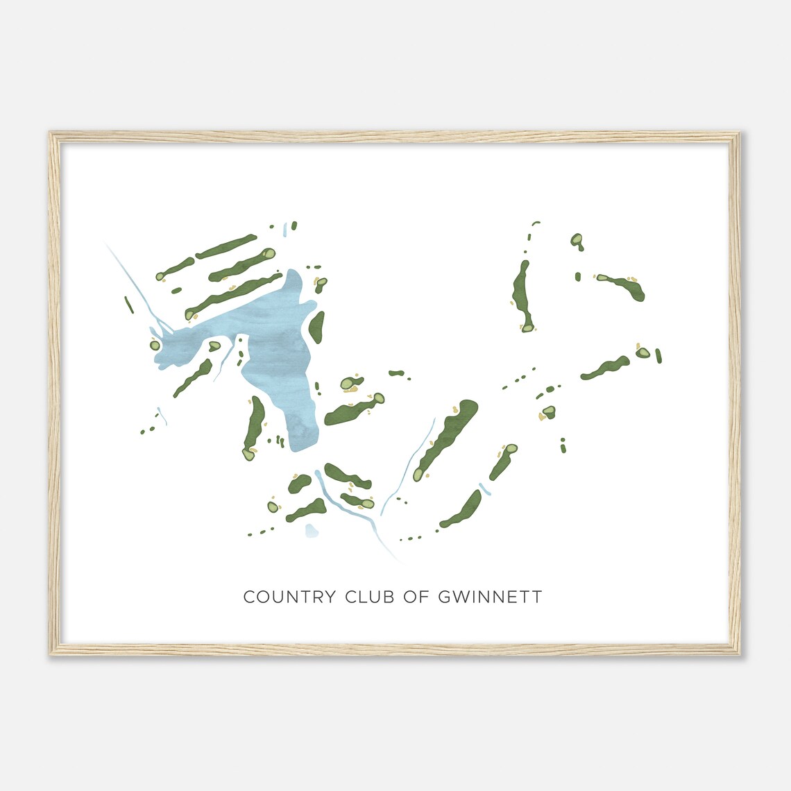 Country Club Of Gwinnett Georgia Modern Watercolor Map Poster