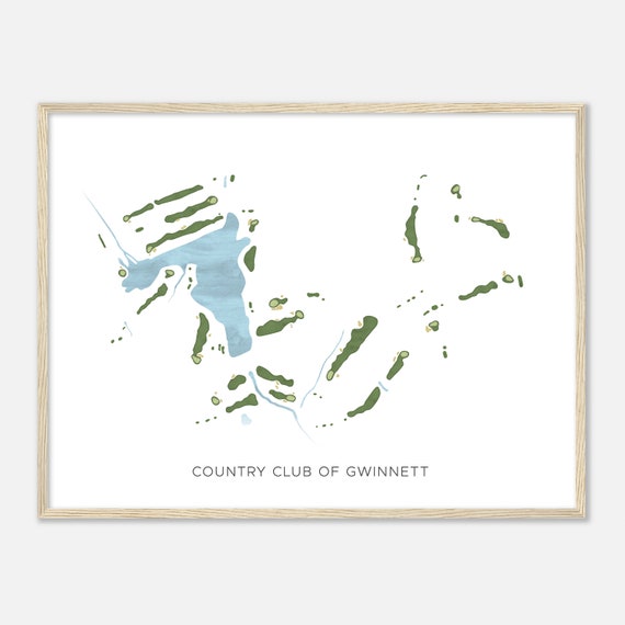 Country Club Of Gwinnett Georgia Modern Watercolor Map Golfer Gift Golf Wall Art Golf Poster Print Course Layout