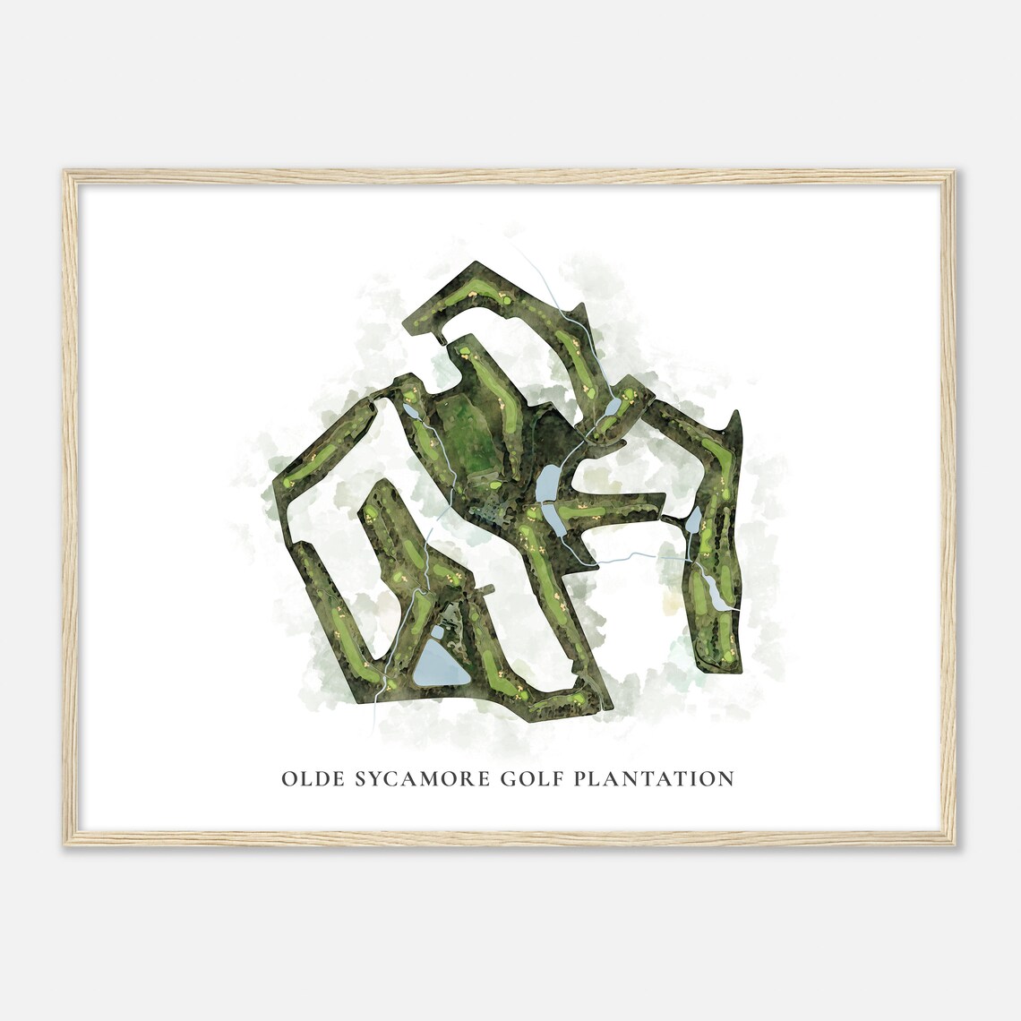 Olde Sycamore Golf Plantation North Carolina Classic Watercolor Map Poster - Image 2