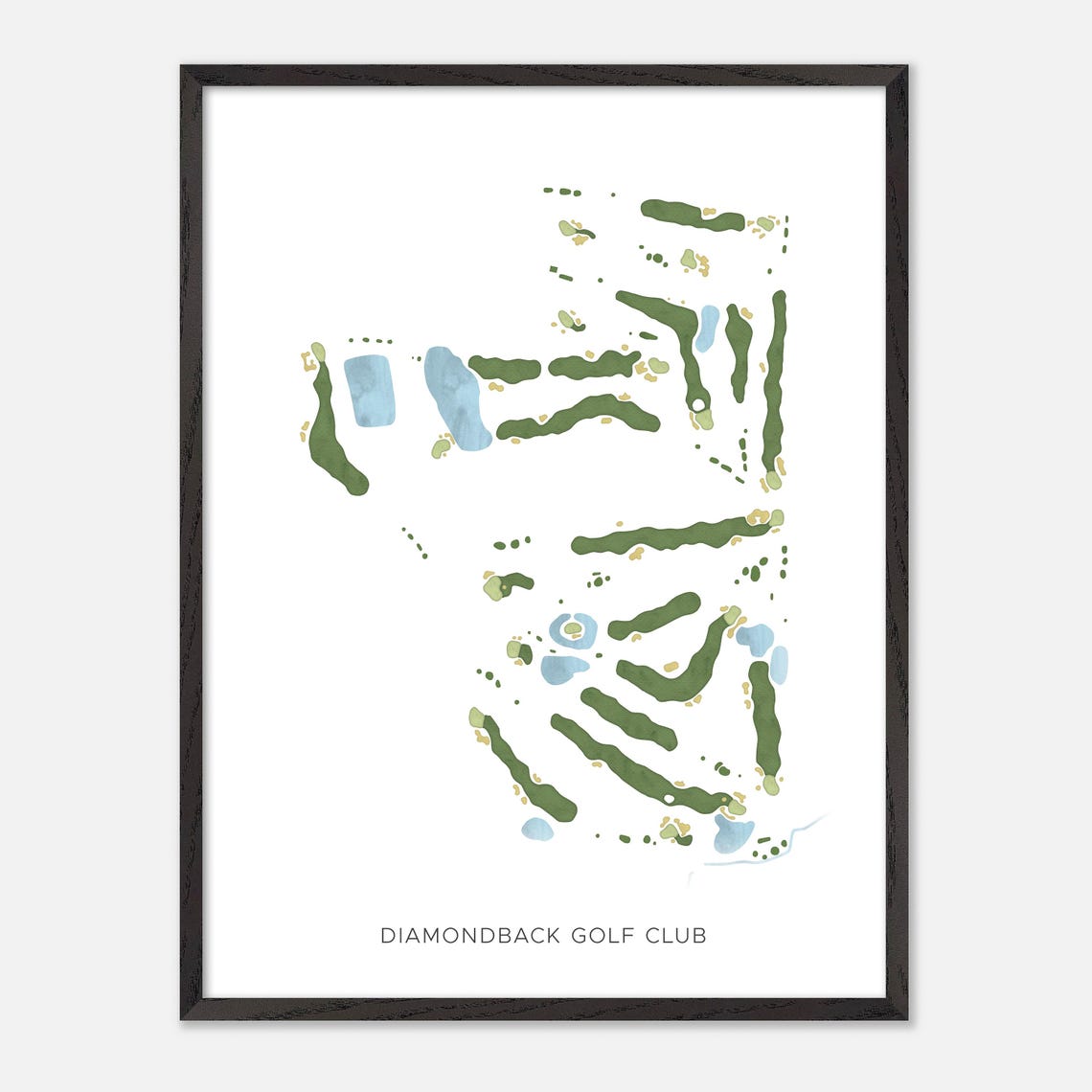 Diamondback Golf Club Richmond Hill Modern Watercolor Map Poster - Image 2