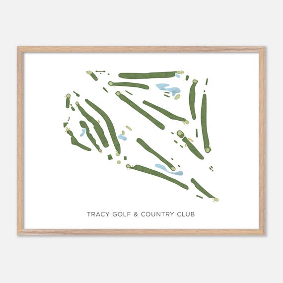 Tracy Golf Country Club In Tracy California Modern Watercolor Map Golfer Gift Golf Wall Art Golf Poster Print Course Layout
