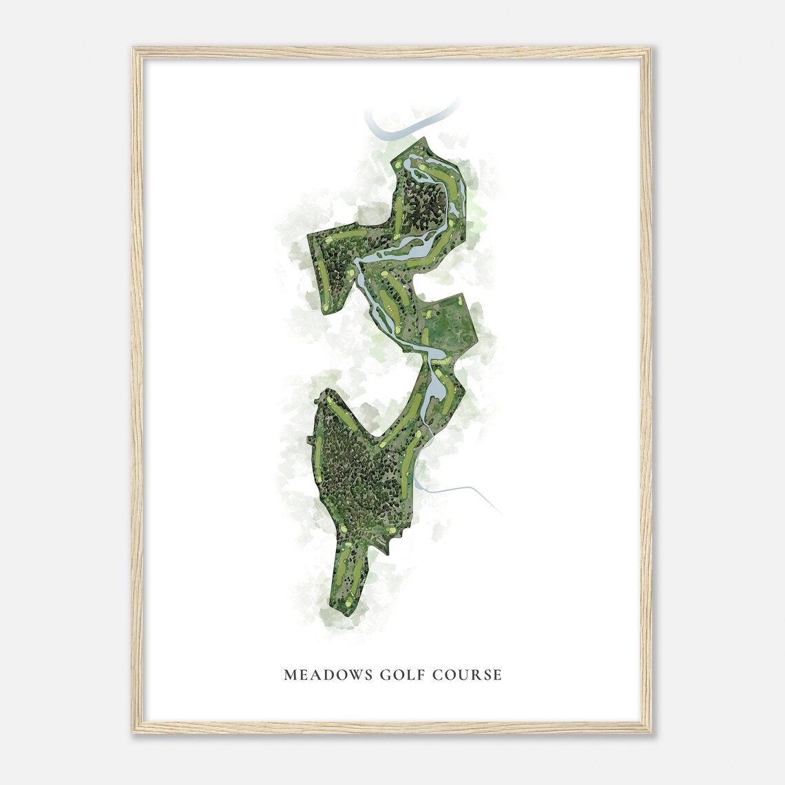 Meadows Golf Course Oregon Classic Watercolor Map Golfer Gift Golf Wall Art Golf Poster Print Course Layout - Image 2