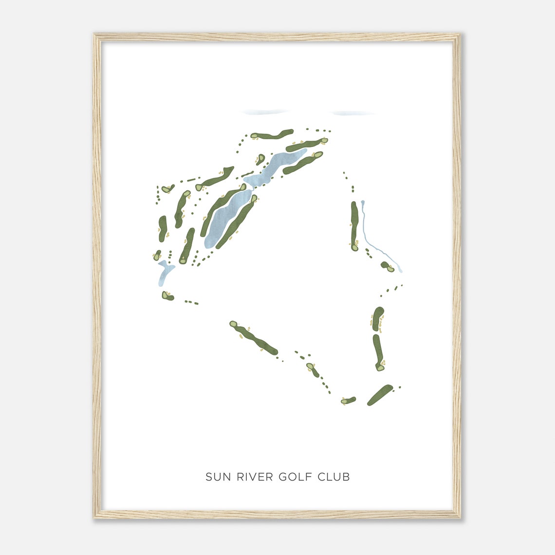 Sun River Golf Club Modern Minimalist Golf Course Map Poster