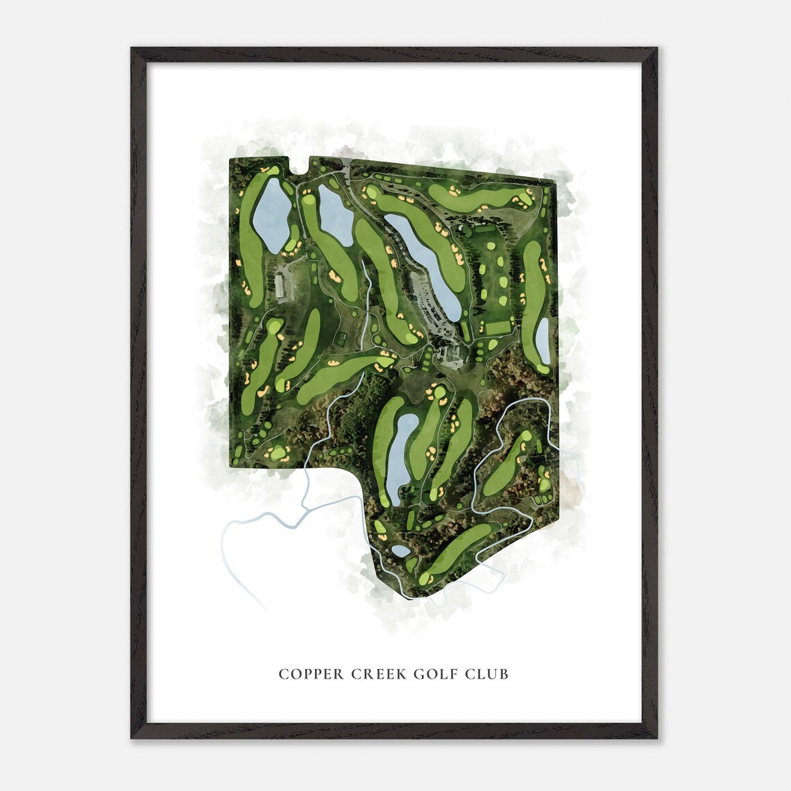 Copper Creek Golf Club Vaughan Canada Classic Watercolor Golf Map Poster - Image 2