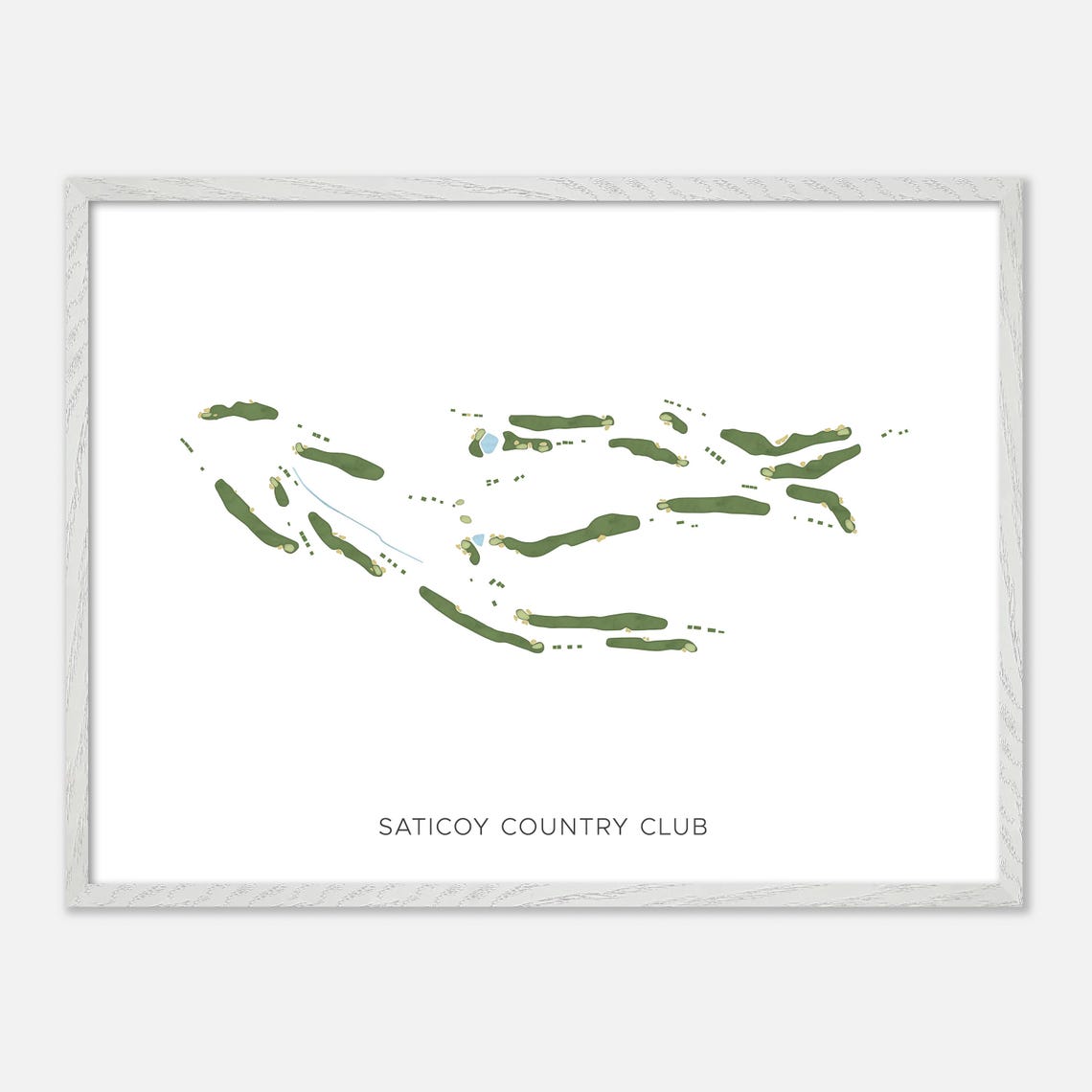 Saticoy Country Club Golf Course Map Minimalist Green Art Poster - Image 4