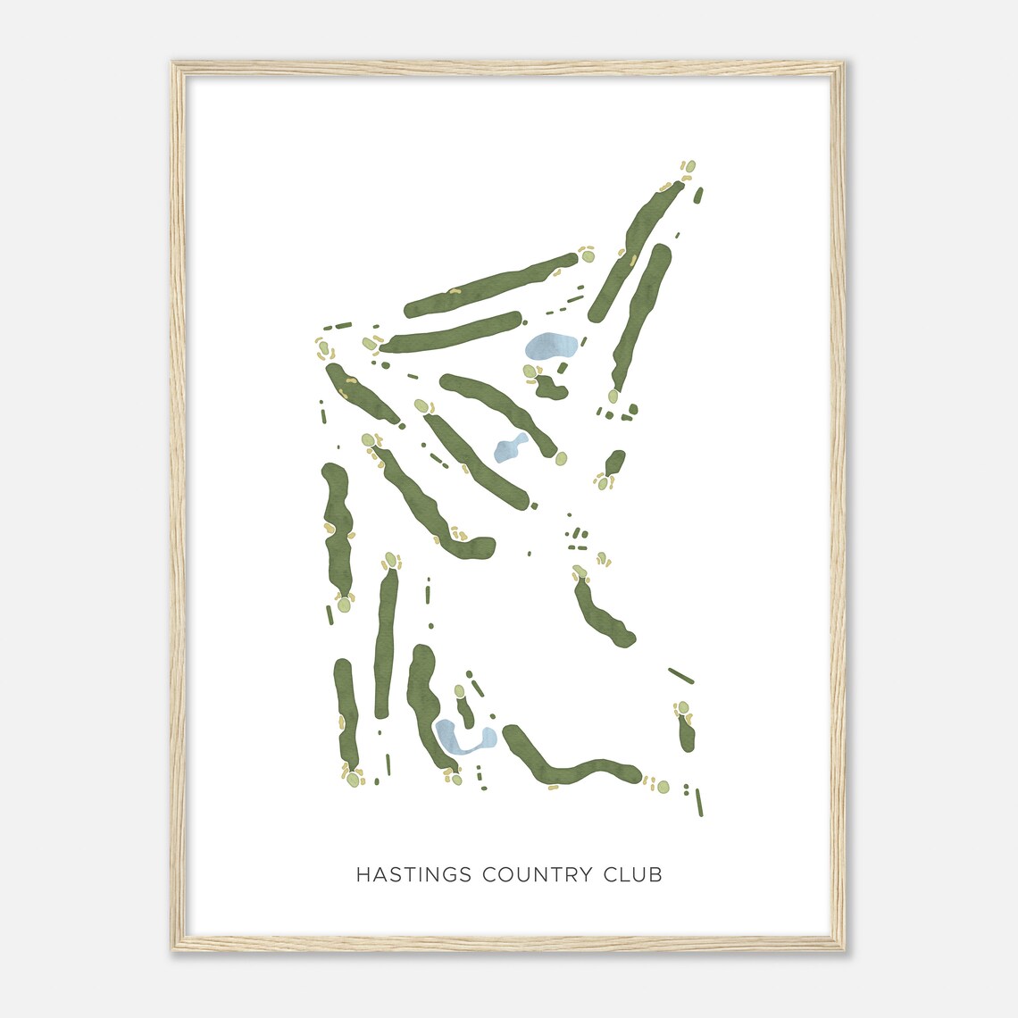 Hastings Country Club Watercolor Aerial Golf Map Golfer Gift Print - Image 2