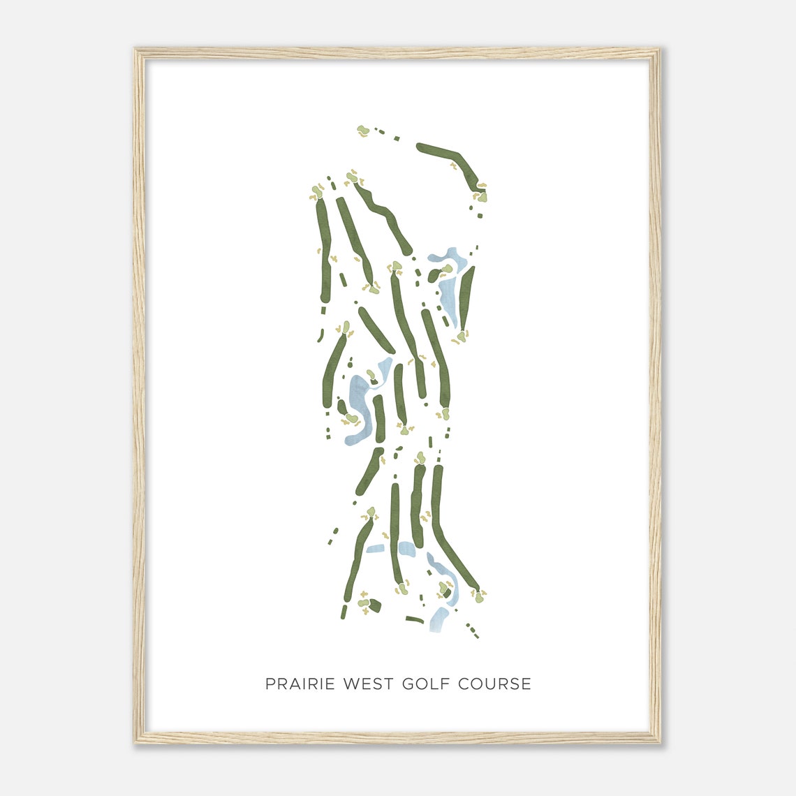 Prairie West Golf Course Watercolor Map Minimalist Golfer Gift Poster - Image 2