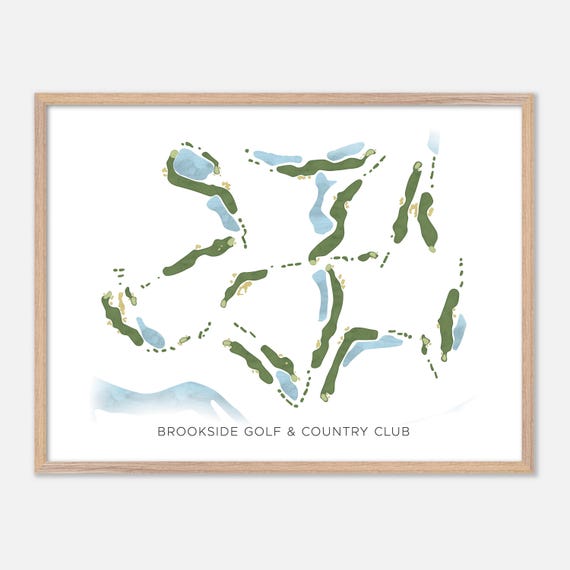 Brookside Golf Country Club In Stockton California Modern Watercolor Map Golfer Gift Golf Wall Art Golf Poster Print