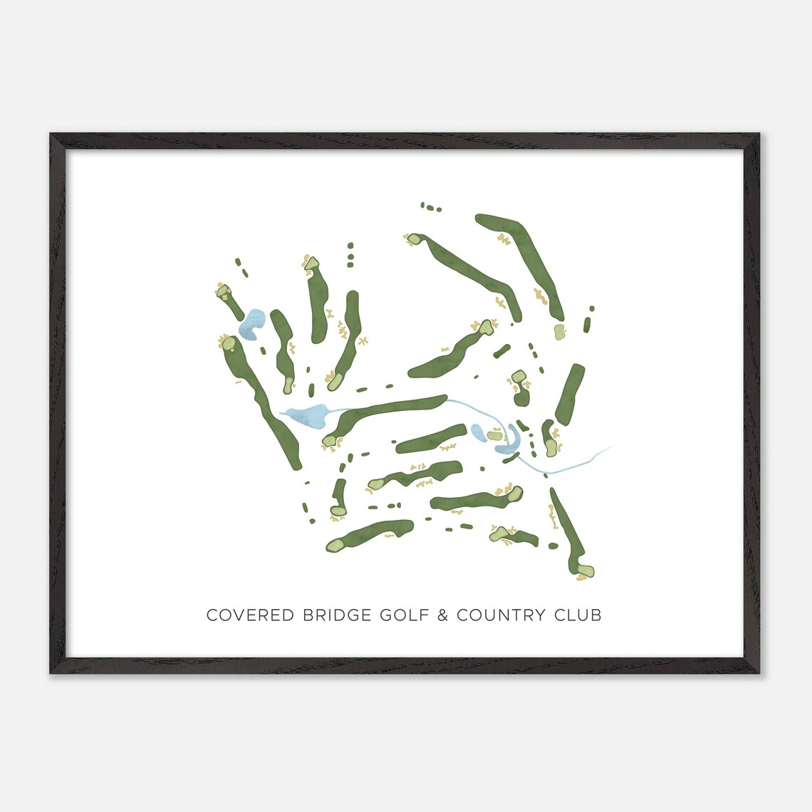 Covered Bridge Golf and Country Club Canada Modern Course Map Poster - Image 4