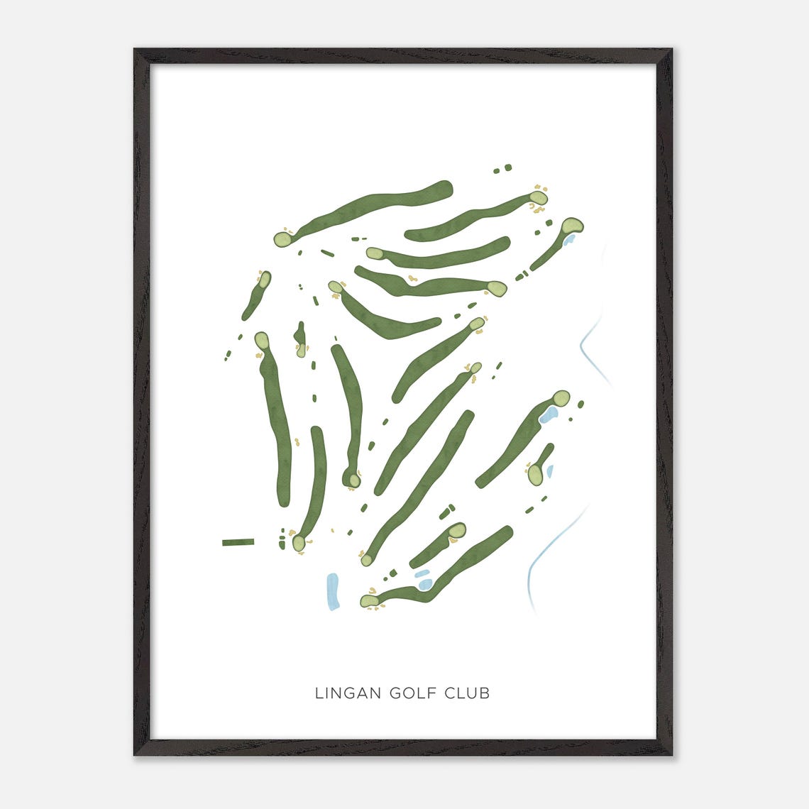 Lingan Golf Club Nova Scotia Minimalist Watercolor Map Poster - Image 2