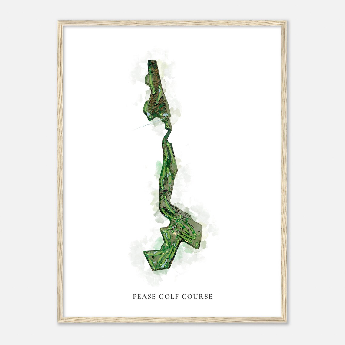 Pease Golf Course New Hampshire Classic Watercolor Map Golfer Gift Golf Wall Art Golf Poster Print Course Layout