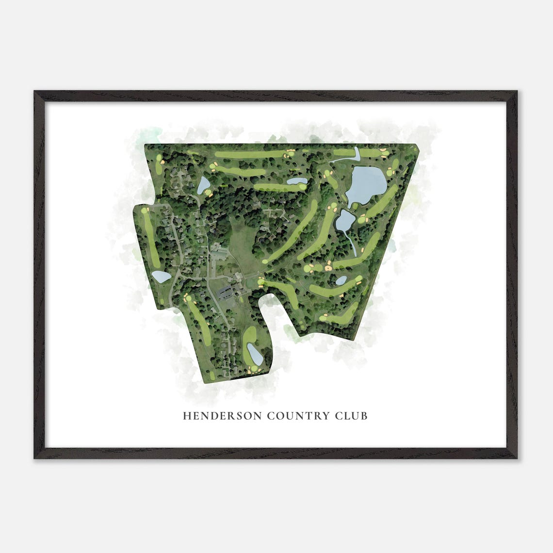 Henderson Country Club Kentucky Classic Watercolor Map Poster - Image 5