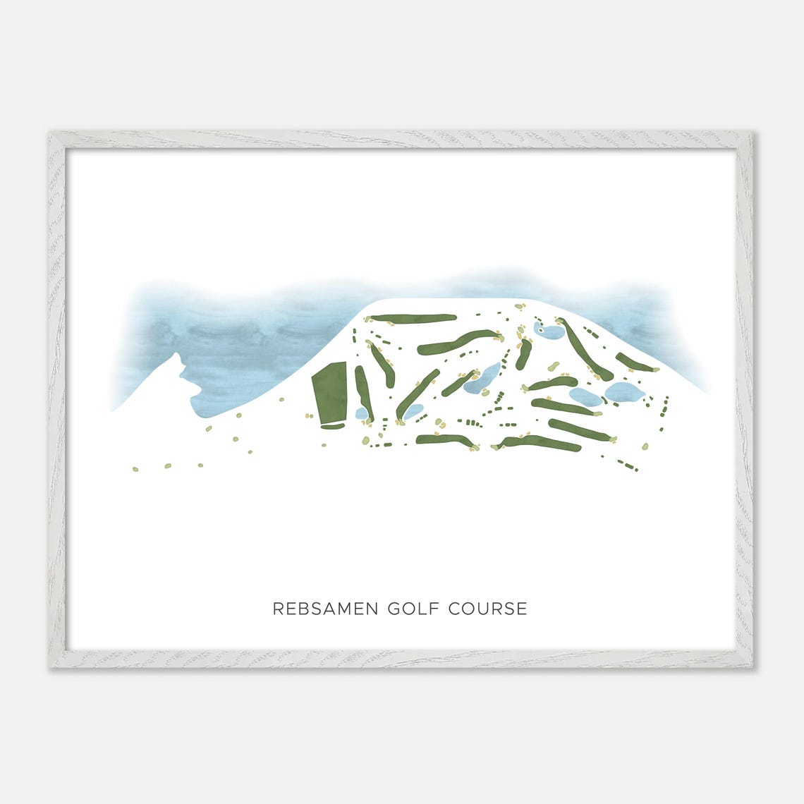 Rebsamen Golf Course Minimalist Lakeside Watercolor Map Poster - Image 4