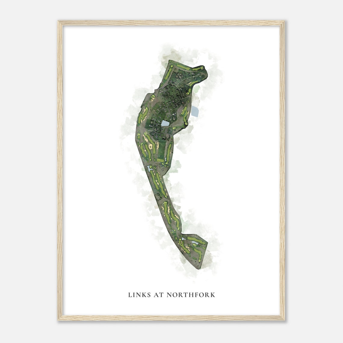 Links At Northfork Minnesota Watercolor Golf Course Map Poster - Image 2