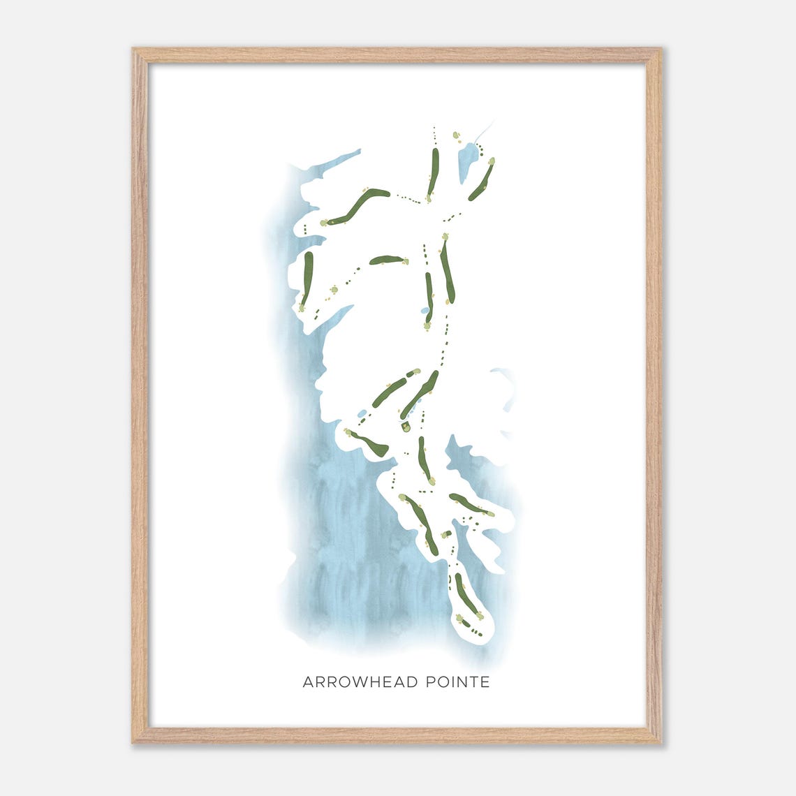Arrowhead Pointe Modern Watercolor Course Map Poster Elberton Georgia - Image 2