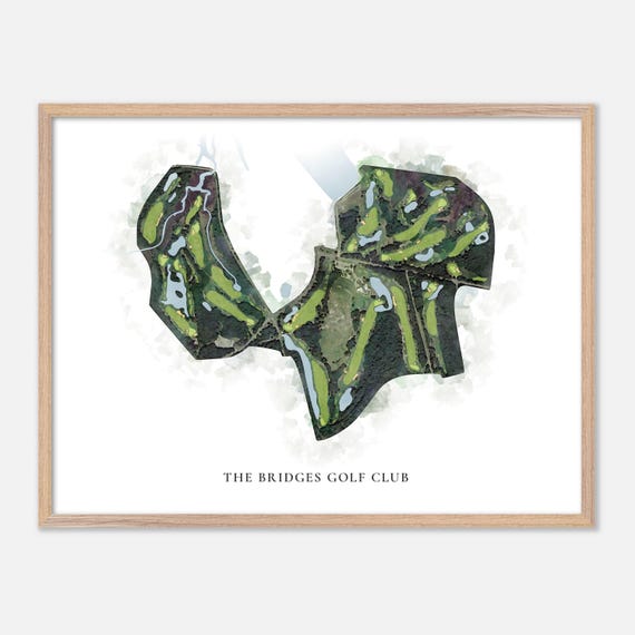 The Bridges Golf Club In Bay St Louis Mississippi Classic Watercolor Map Golfer Gift Golf Wall Art Golf Poster Print