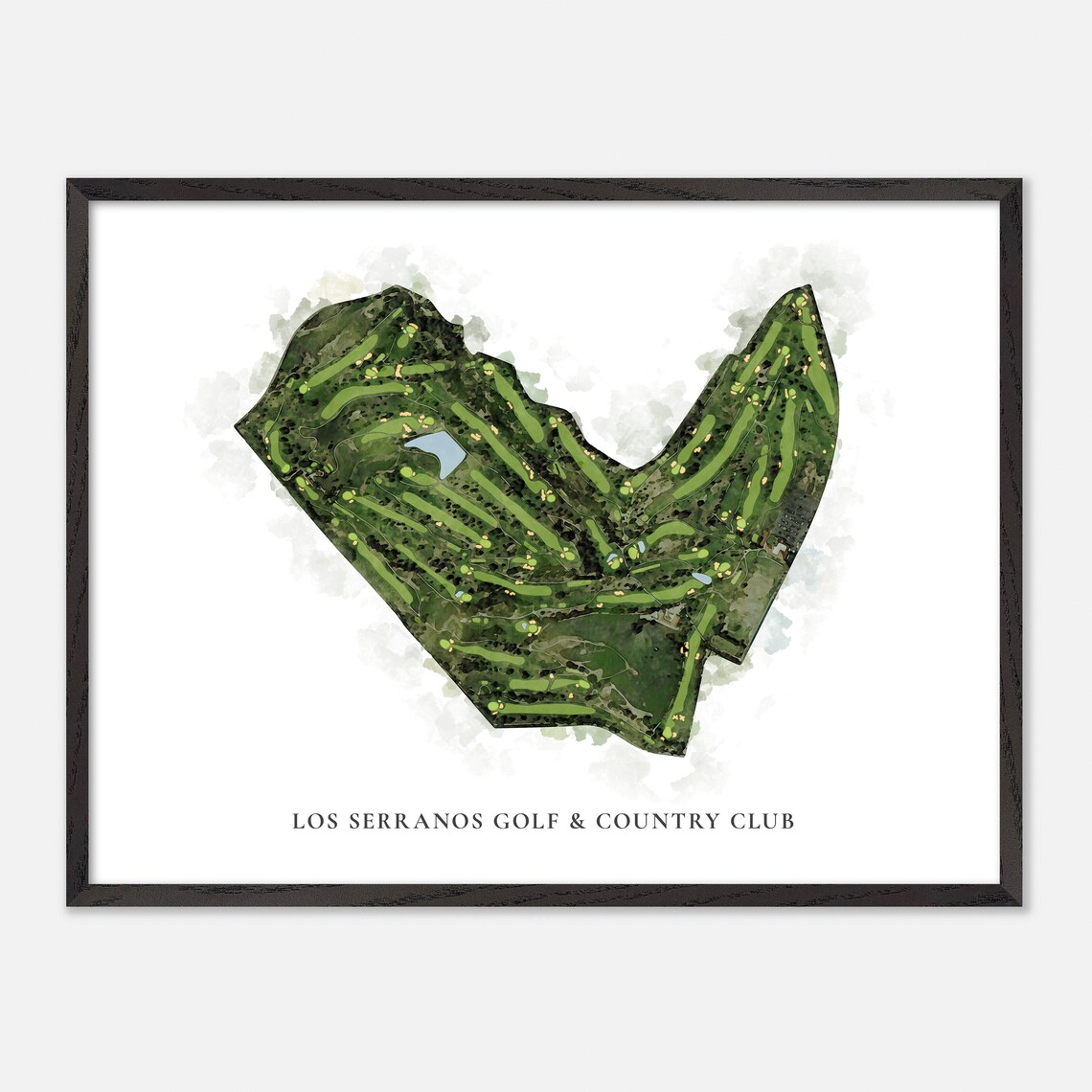 Los Serranos Golf Country Club Watercolor Map Art Print - Image 4
