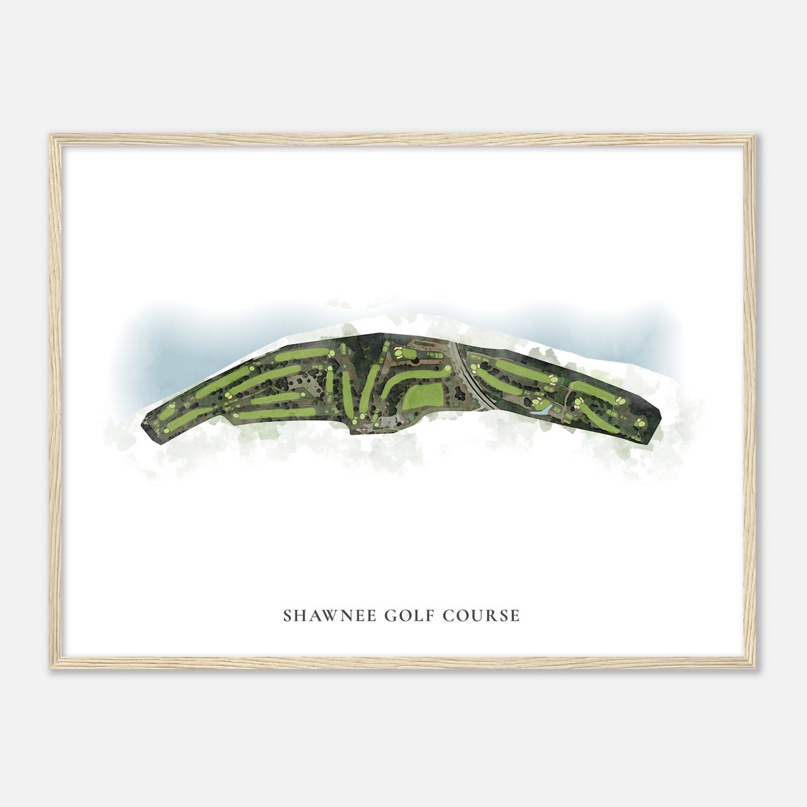 Shawnee Golf Course Kentucky Classic Watercolor Golf Map Poster