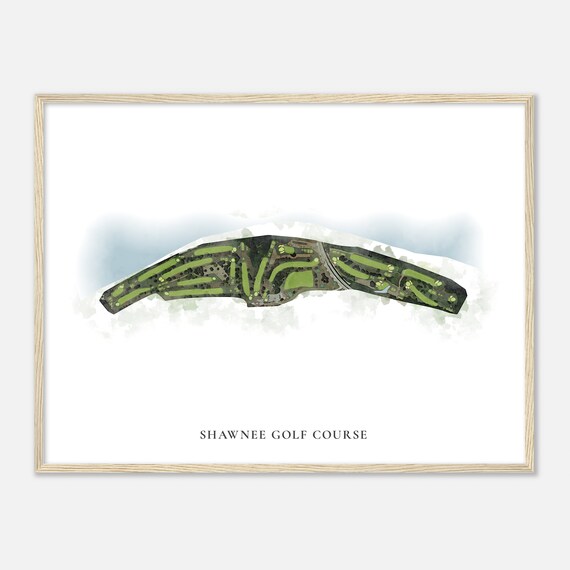 Shawnee Golf Course Kentucky Classic Watercolor Golf Map Poster
