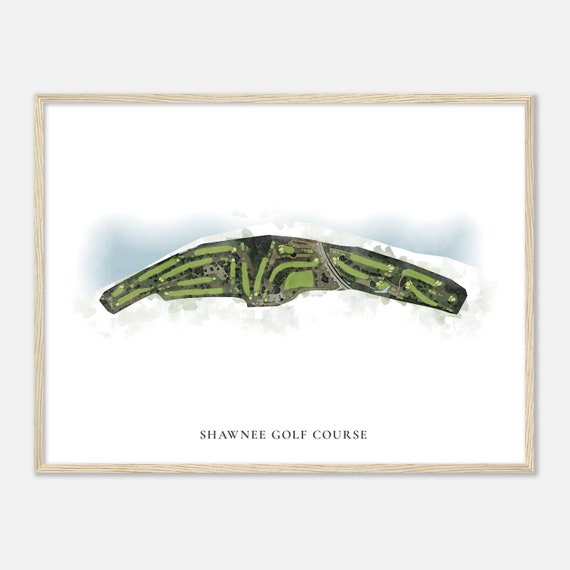 Shawnee Golf Course Kentucky Classic Watercolor Map Golfer Gift Golf Wall Art Golf Poster Print Course Layout