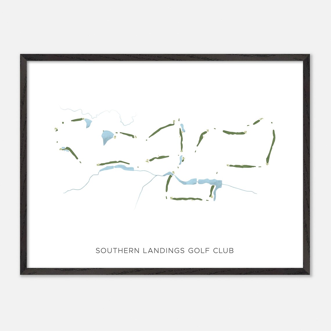 Southern Landings Golf Club Modern Watercolor Course Map Poster - Image 5