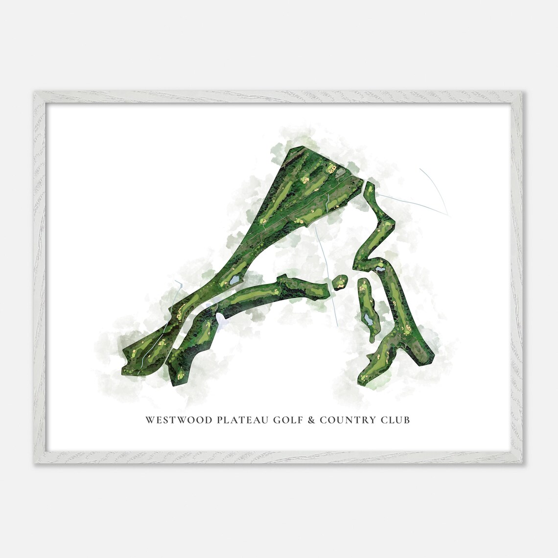 Westwood Plateau Golf & Country Club Coquitlam Canada Classic Watercolor Course Map Poster - Image 3