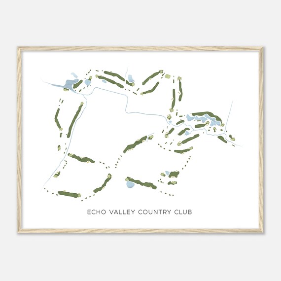 Echo Valley Country Club Iowa Modern Watercolor Map Golfer Gift Golf Wall Art Golf Poster Print Course Layout